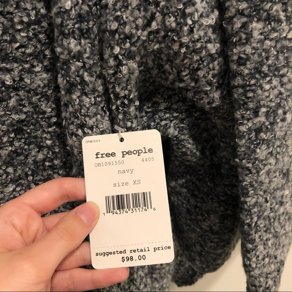 Free People BFF Cardigan Navy Combo NWT XS - Picture 10 of 10